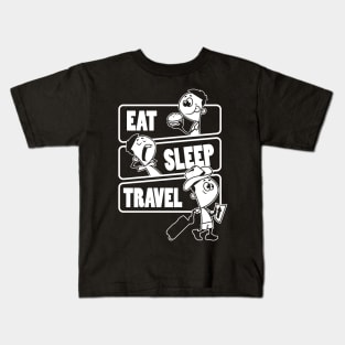 Eat Sleep Travel Repeat - World Travelers Gift print Kids T-Shirt